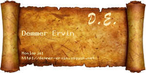 Demmer Ervin névjegykártya