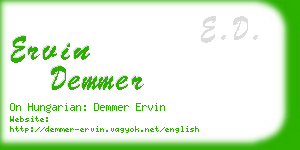 ervin demmer business card